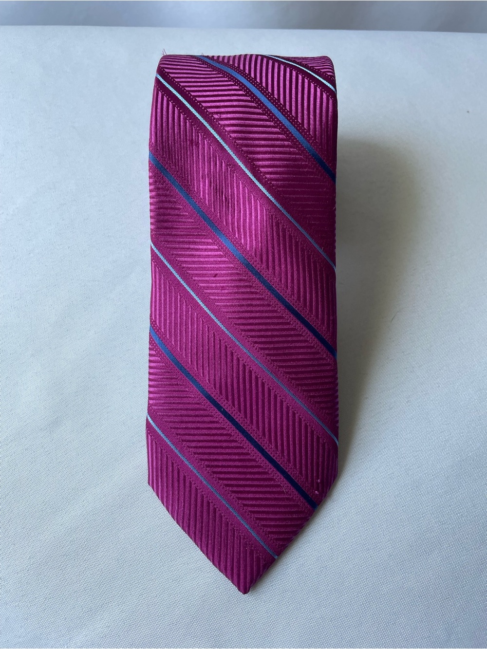 Daniel Cremieux Men's Magenta Stripe Silk Tie